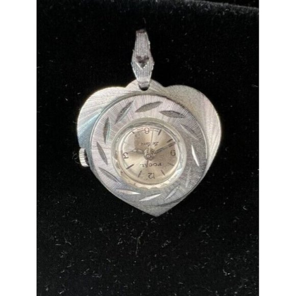 Focal De‎ Luxe Silver Tone Swiss Movt Dial Watch Pendant for Necklace - Picture 2 of 5